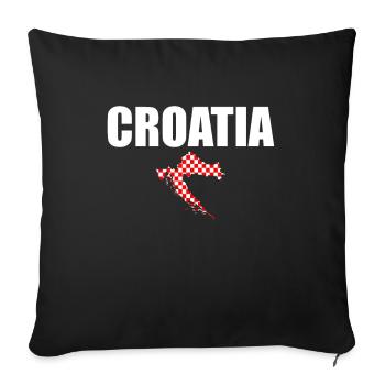 Croatie Croatie Carte Croatie Drapeau Croatie - Housse de coussin décorative 45 x 45 cm - noir - Devant