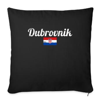 Dubrovnik Vintage Croatia Croatian Flag - Sofa pillowcase 17,3'' x 17,3'' (45 x 45 cm) - black - Front