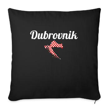 Dubrovnik Vintage Map Croatia Flag Croatia - Sofa pillowcase 17,3'' x 17,3'' (45 x 45 cm) - black - Front