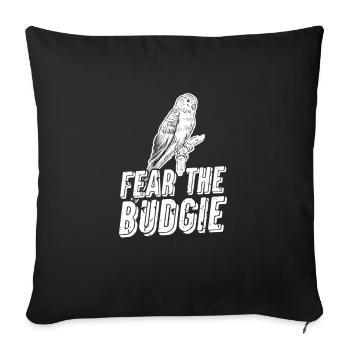 Perruche oiseau animal de compagnie perruche cadeau - Housse de coussin décorative 45 x 45 cm - noir - Devant