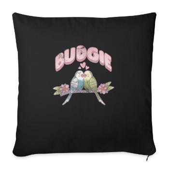Perruche ondulée - Housse de coussin décorative 45 x 45 cm - noir - Devant