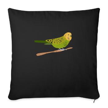 Perruche ondulée - Housse de coussin décorative 45 x 45 cm - noir - Devant