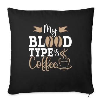 Mon groupe sanguin est café - Barista Kaffee Fans - Housse de coussin décorative 45 x 45 cm - noir - Devant