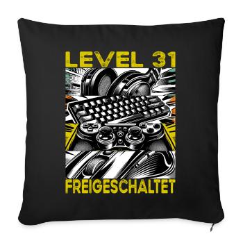Birthday Level 31 Unlocked Gaming & Gamblers - Sofa pillowcase 17,3'' x 17,3'' (45 x 45 cm) - black - Front