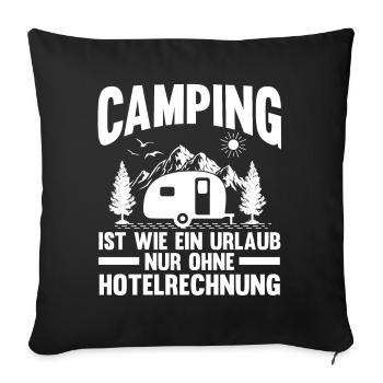 Camping-car Camping-car Camping Camping - Housse de coussin décorative 45 x 45 cm - noir - Devant