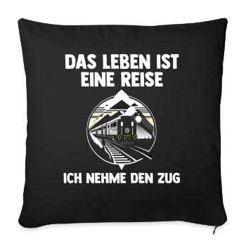 Model Railroad Model Train Train Railroad Railroad Railroad Railroad Model Train Model Train Model T - Sofa pillowcase 17,3'' x 17,3'' (45 x 45 cm) - black - Front