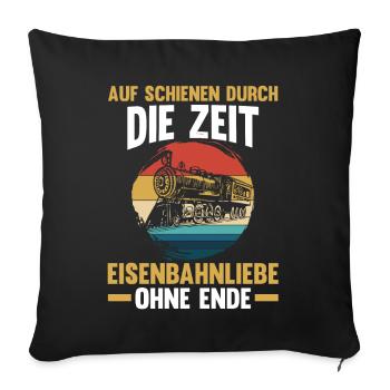 Model Railroad Model Train Train Railroad Railroad Railroad Railroad Model Train Model Train Model T - Sofa pillowcase 17,3'' x 17,3'' (45 x 45 cm) - black - Front
