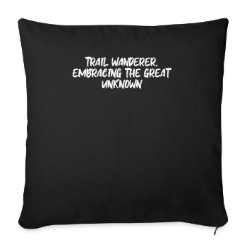 Randonnée - Trail wanderer, embrassant le grand - Housse de coussin décorative 45 x 45 cm - noir - Devant