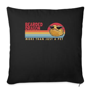 Dragon barbu plus qu’un lézard Pogona de compagnie - Housse de coussin décorative 45 x 45 cm - noir - Devant