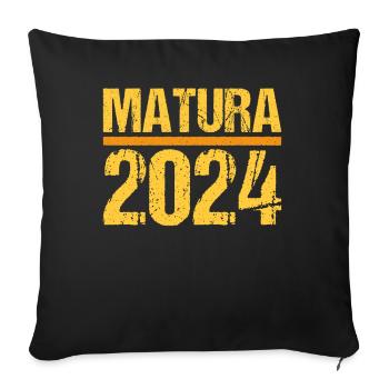 Matura Young Girls Women and Men Matura 2024 - Sofa pillowcase 17,3'' x 17,3'' (45 x 45 cm) - black - Front