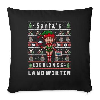 Noël moche LE FERMIER PRÉFÉRÉ DU PÈRE NOËL - Housse de coussin décorative 45 x 45 cm - noir - Devant