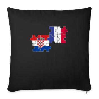 Croatia France Vintage Flag Croatia - Sofa pillowcase 17,3'' x 17,3'' (45 x 45 cm) - black - Front