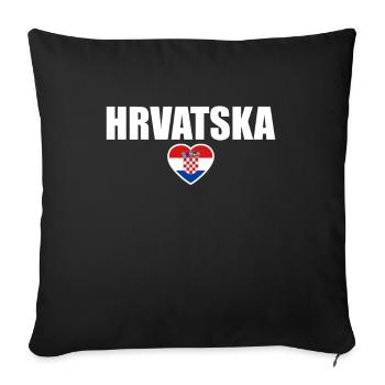 Hrvatska Heart Croatia Croatian Flag Croatia - Sofa pillowcase 17,3'' x 17,3'' (45 x 45 cm) - black - Front