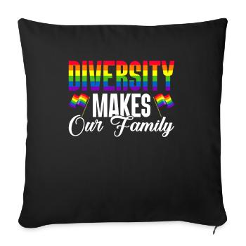 Parents gays Gay Pride Famille Parents queer - Housse de coussin décorative 45 x 45 cm - noir - Devant