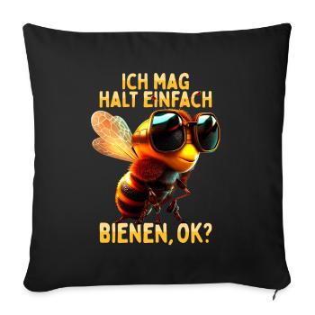 Bee lover beekeeper I just like bees - Sofa pillowcase 17,3'' x 17,3'' (45 x 45 cm) - black - Front