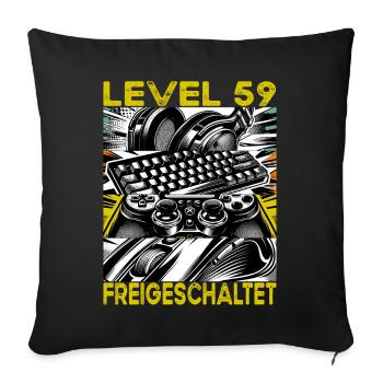 Niveau d’anniversaire 59 Débloqué Jeux et joueurs - Housse de coussin décorative 45 x 45 cm - noir - Devant