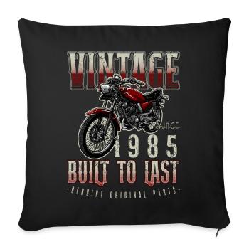 Vintage Motorcycle Bikers Motorbike Birthday 1985 - Sofa pillowcase 17,3'' x 17,3'' (45 x 45 cm) - black - Front