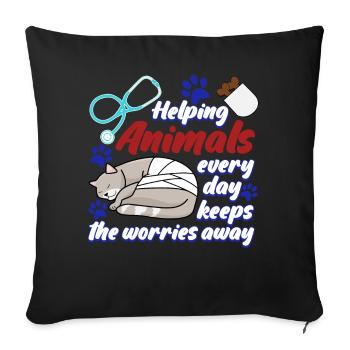 Veterinary Medicine Vet Veterinarian - Sofa pillowcase 17,3'' x 17,3'' (45 x 45 cm) - black - Front