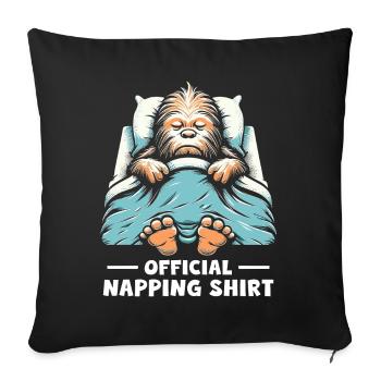 Chemise de sieste officielle - Housse de coussin décorative 45 x 45 cm - noir - Devant