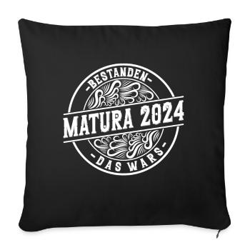 Matura Young Girls Women and Men Matura 2024 - Sofa pillowcase 17,3'' x 17,3'' (45 x 45 cm) - black - Front