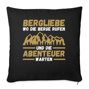 Alpiniste, Randonnée, Randonneur, Escalade, Alpinisme - Housse de coussin décorative 45 x 45 cm - noir - Devant