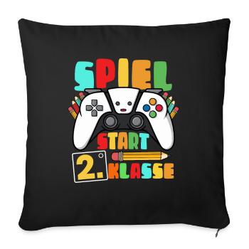 2nd Grade Game Start Gamer - Sofa pillowcase 17,3'' x 17,3'' (45 x 45 cm) - black - Front