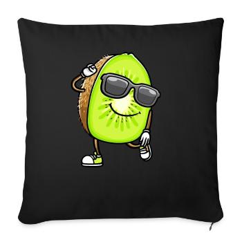 Dancing Kiwi with sunglasses - Sofa pillowcase 17,3'' x 17,3'' (45 x 45 cm) - black - Front