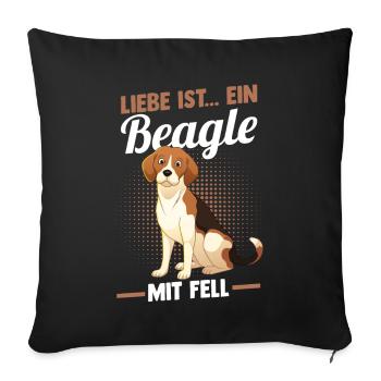 Dog Beagle - Sofa pillowcase 17,3'' x 17,3'' (45 x 45 cm) - black - Front