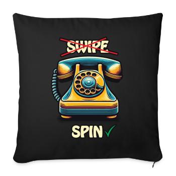 Retro Vintage Rotary Phone Vibrant Color - Sofa pillowcase 17,3'' x 17,3'' (45 x 45 cm) - black - Front