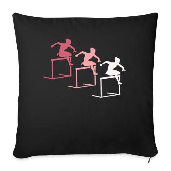 Jeu de couleurs de parcours d’obstacles - Housse de coussin décorative 45 x 45 cm - noir - Devant