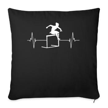 Athletenpuls - Obstacle Course Passion - Sofa pillowcase 17,3'' x 17,3'' (45 x 45 cm) - black - Front