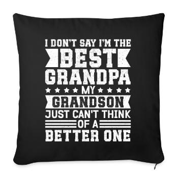 Opa Geschenke | Bester Opa Geschenkidee - Sofakissenbezug 45 x 45 cm - Schwarz - Vorne