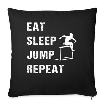 Eat Sleep Jump Repeat - Runner's Life - Sofa pillowcase 17,3'' x 17,3'' (45 x 45 cm) - black - Front