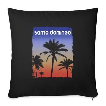 Saint-Domingue République dominicaine Vacances au coucher du soleil - Housse de coussin décorative 45 x 45 cm - noir - Devant