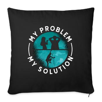 Indoor Climbing My Problem My Pictogram Dad Mom - Sofa pillowcase 17,3'' x 17,3'' (45 x 45 cm) - black - Front