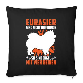 Eurasier not just a dog Eurasian Spitz - Sofa pillowcase 17,3'' x 17,3'' (45 x 45 cm) - black - Front
