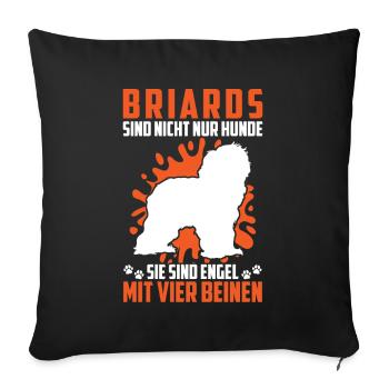 Briard n’est pas qu’un chien Berger de Brie Briard - Housse de coussin décorative 45 x 45 cm - noir - Devant
