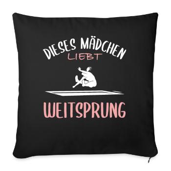 Long Jump Love - Sofa pillowcase 17,3'' x 17,3'' (45 x 45 cm) - black - Front