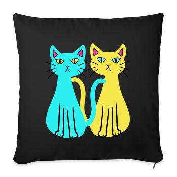 Ukraine, Domestic Cats, Cat, Animal Friend, Animal Welfare - Sofa pillowcase 17,3'' x 17,3'' (45 x 45 cm) - black - Front