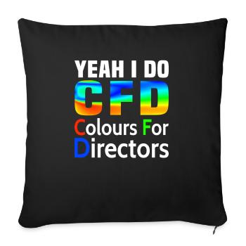 Ja ich mache CFD lustig Fluiddynamik Ingenieur - Sofakissenbezug 45 x 45 cm - Schwarz - Vorne