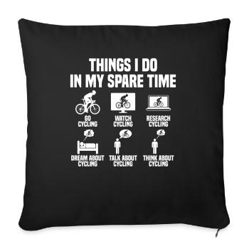 Things I do in my free time Bike - Sofa pillowcase 17,3'' x 17,3'' (45 x 45 cm) - black - Front