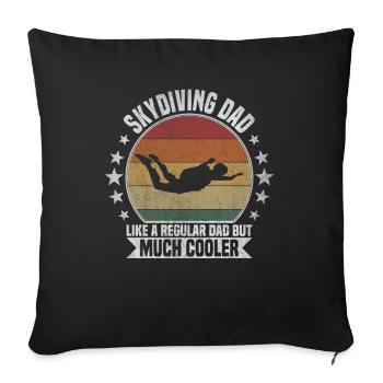 Papa parachutiste Saut en parachute - Housse de coussin décorative 45 x 45 cm - noir - Devant