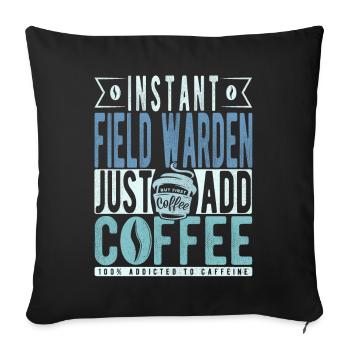 Gardien de terrain instantané Il suffit d’ajouter du café - Housse de coussin décorative 45 x 45 cm - noir - Devant