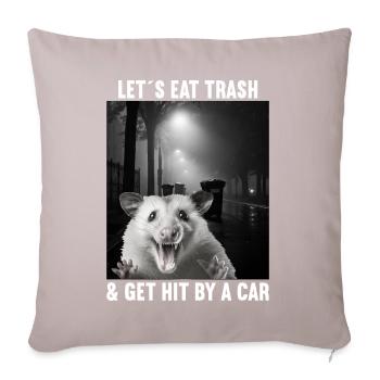 Permet de manger des ordures et de se faire frapper par un opossum de voiture - Housse de coussin décorative 45 x 45 cm - taupe clair - Devant