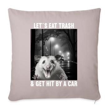 Permet de manger des ordures et de se faire frapper par un opossum de voiture - Housse de coussin décorative 45 x 45 cm - taupe clair - Devant