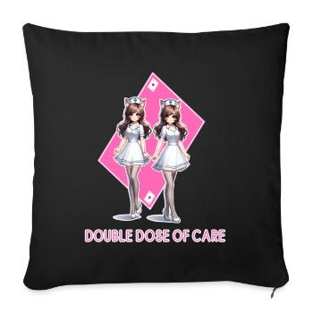 Twin Cat Nurses Double Dose of Care - Sofa pillowcase 17,3'' x 17,3'' (45 x 45 cm) - black - Front
