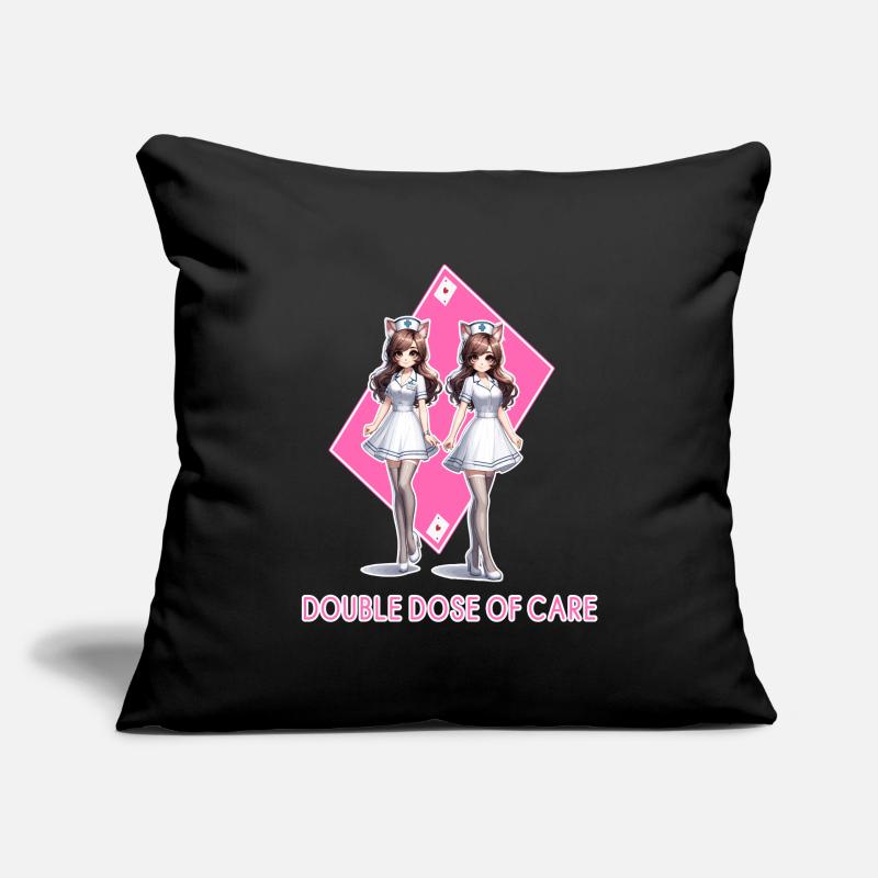 Twin Cat Nurses double dose de soins Housse de coussin décorative 45 x 45 cm