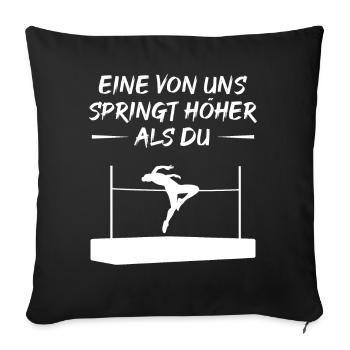 Je saute plus haut que ton cadeau - Housse de coussin décorative 45 x 45 cm - noir - Devant
