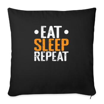 Eat Sleep Repeat Tired - Sofa pillowcase 17,3'' x 17,3'' (45 x 45 cm) - black - Front