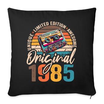 Vintage Born 1985 Birthday Original 1985 - Sofa pillowcase 17,3'' x 17,3'' (45 x 45 cm) - black - Front